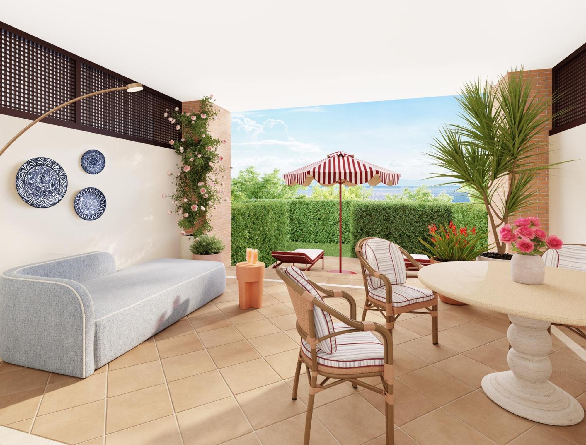 Don Carlos Resort&Spa Marbella Exterior foto 3D rendering of a patio